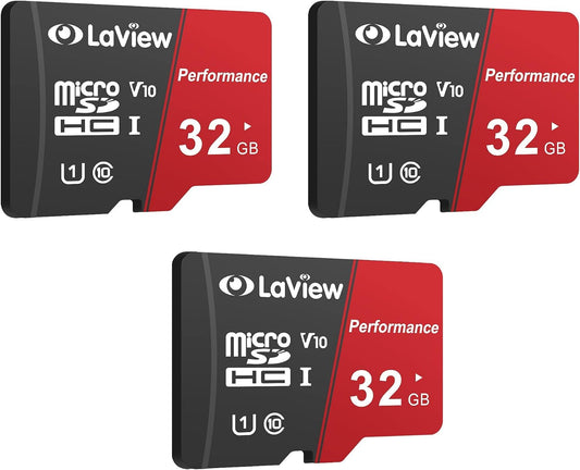 LaView 32GB Micro SD Card (3-Pack), Micro SDXC UHS-I Memory Card – 95MB/s
